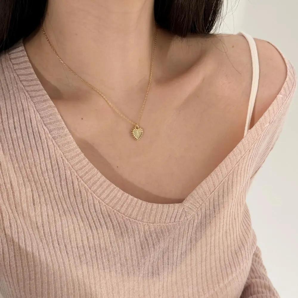 KAKODIY Pure 925 Sterling Silver Fine Jewelry for Women Heart Shape Pendant Necklace detail 4