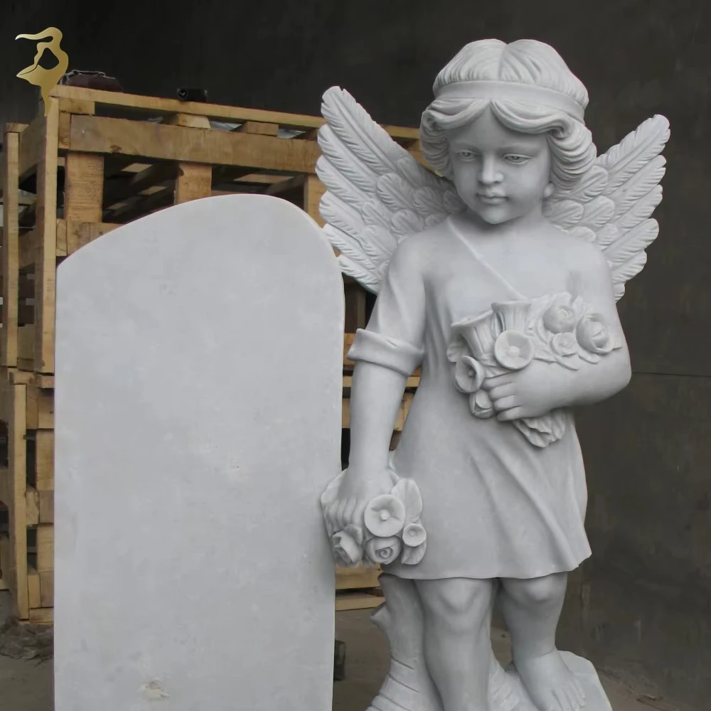 Cemetery Marble Baby Angel Headstones for Baby Graves