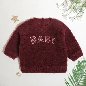 Low Moq Cheap Price Custom Embroidery Baby Long Sleeves Clothing Tops 100% Polyester Sweatshirt With Button