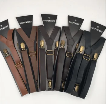 Factory wholesale adjustable leather Suspenders For Girls