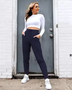 Super Comfy Custom Logo Sweatpants for Women Lounge Yoga Workout High Waist Joggers Pants With Pockets