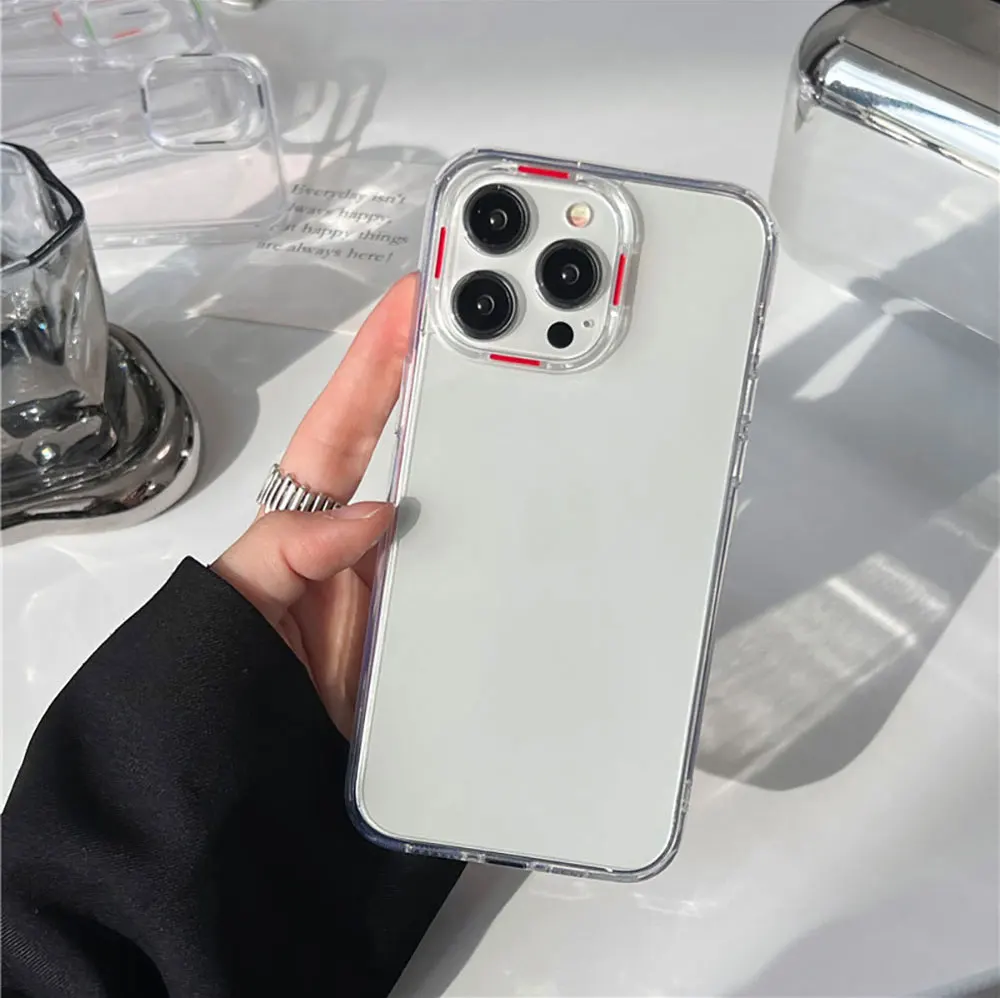 Clear Phone Case For Iphone X 7 8 10 11 12 13 14 15 Max Pro Plus Precision Hole Bumper Pc Tpu Custom Transparent SJK142  Laudtec supplier