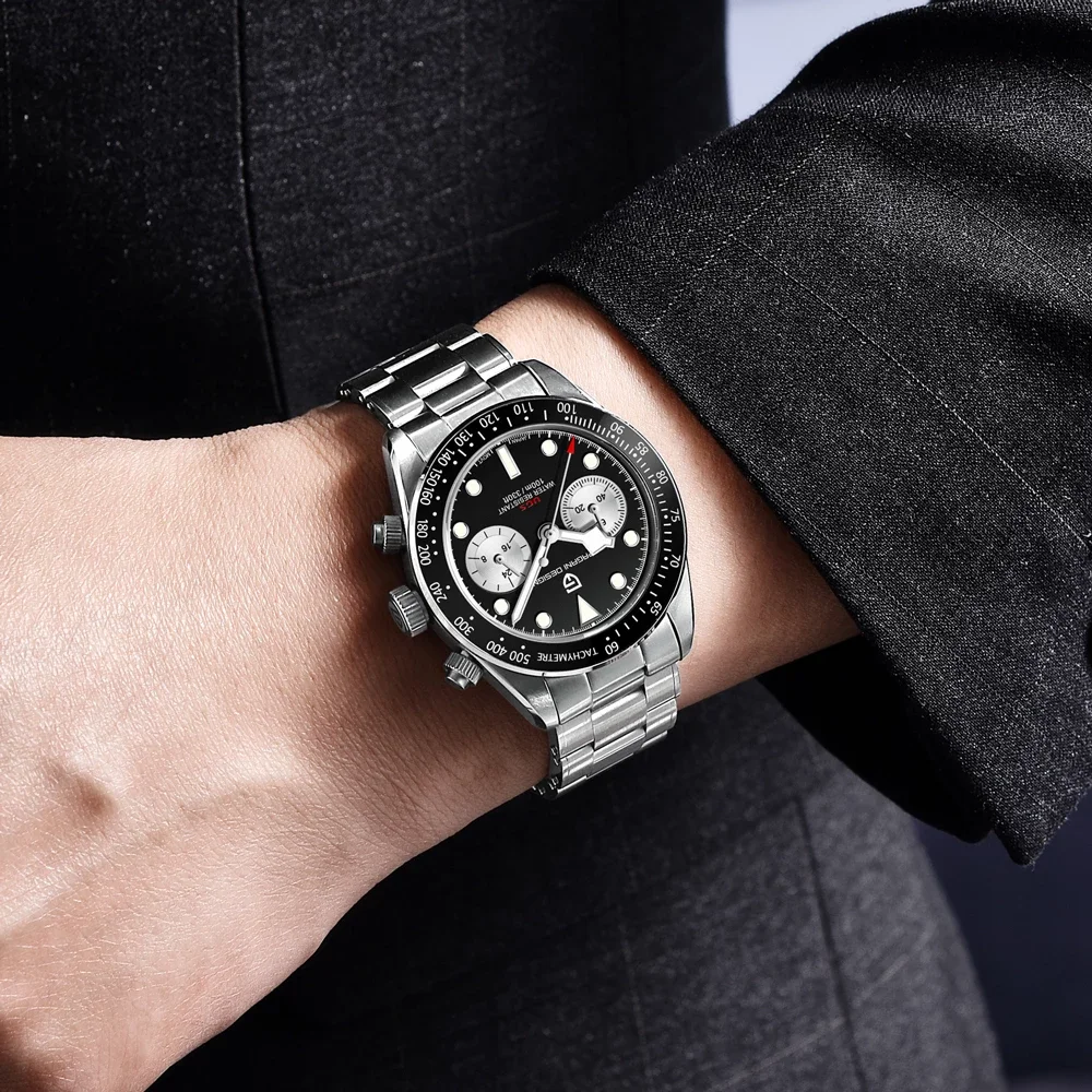 Pagani Design PD-1718 Orologio al Quarzo di Alta Qualità per Uomo,  Cronografo con Calendario, Lussuoso Orologio in Acciaio Impermeabile
