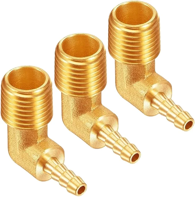 TOBO 1/2 Inch Externa l Threaded Cam Lock Elbow, Greenhead Pneumatic Gas Connector, Copper Fitting for Gas Hose - Hose Nipple