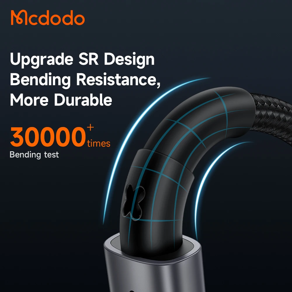 Mcdodo 1m/1.5m 3ft/5ft 65W PD USB C to Cable Gold Plated Metal Housing 60W Charging Nylon