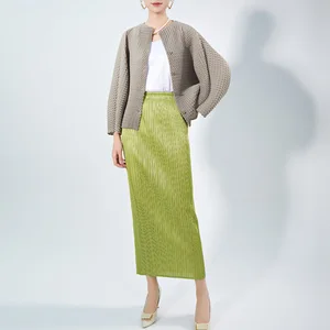 High Waist Pleated Skirt for Women Vintage Western A-Line Style With Elastic Polyester Material Print Decoration