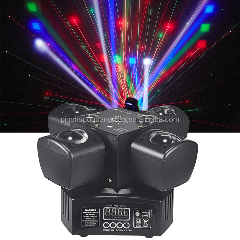 Mini 4 Armed King Kong 5In1 Laser Strobe Dmx Light 48W Led Moving Head Light With Remote Control