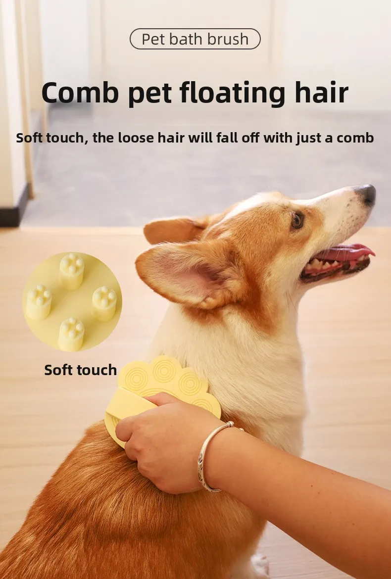 Versatile Pet Cleaning Tool for Bathroom Use Silicone Pet Shower Brush for Cats Bathing and Grooming  supplier