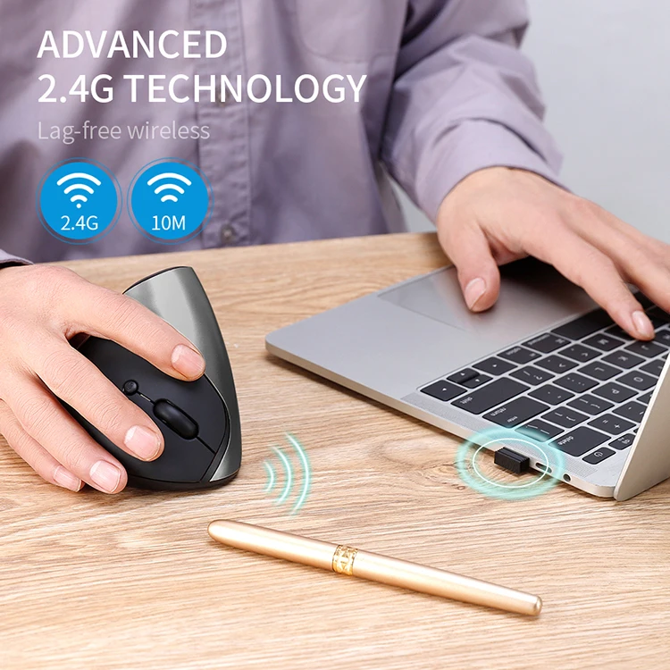 New Product 6D Ergonomic Vertical Computer Usb Wireless Mouse