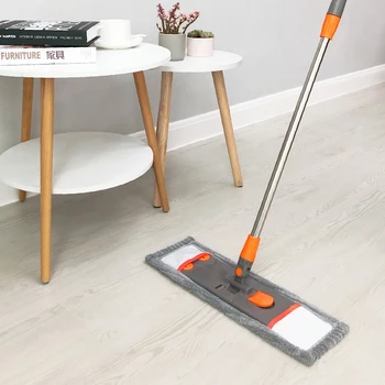 Household flat mop lazy mopping tool for tile wood floor dry and wet rotary mop