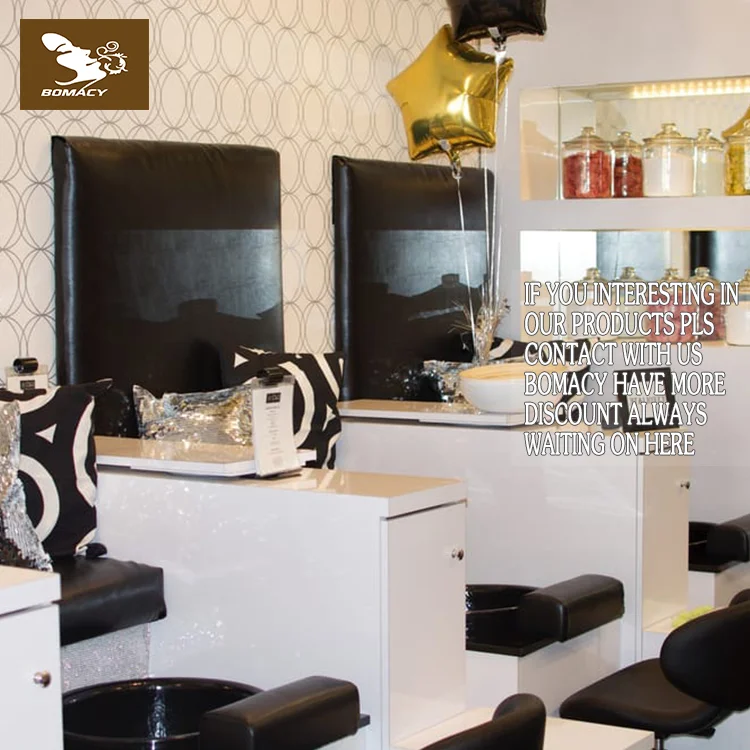 Bomacy Beauty Salon Furniture Black High Quality Foot SPA Pedicure Station/Bench/Chair