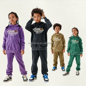 Customizable Kids Apparel Set Balloon Crocodile Print Hoodie and Pants Fleece Two Piece Outfit for Boys Girls Multi Color