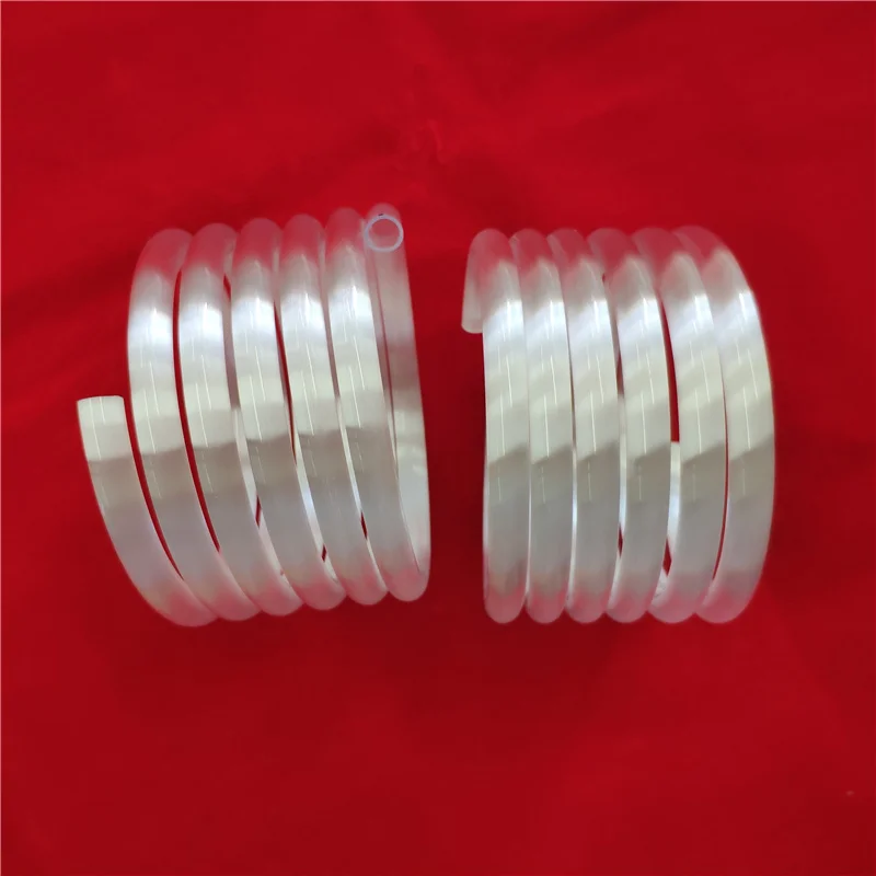 
Индивидуальная молочная белая кварцевая катушка, Кварцевая спиральная стеклянная трубка, Кварцевая спиральная трубка для муфельной печи 