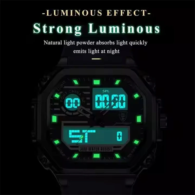 POEDAGAR 993 New  Multi Functional Sports Waterproof Watches Dual Display LED Night Ligh aperçu 3