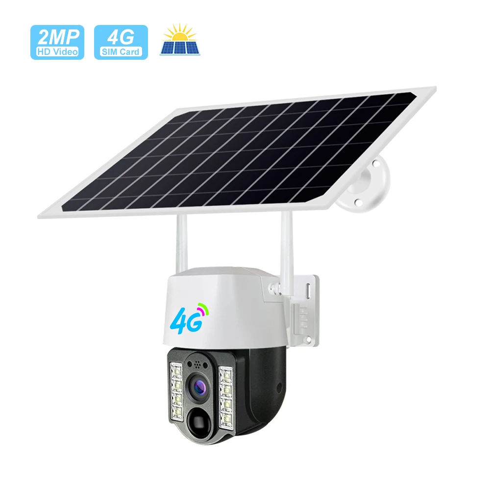 QEARIM Low Power PIR Wireless Cheap Solar Power Security Ip Camera Outdoor 3g 4G Sim Card Motion Sensor Ip Solar Camera V380