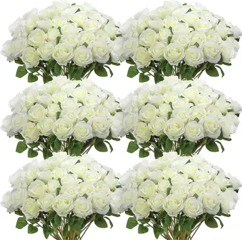Artificial Rose Flower Stem Bouquet Real Looking Roses for Home Wedding Centerpieces Party Decorations