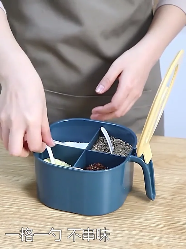 Aa570 Kitchen Storage Cruet Condiment Seasoning Jar Spices Round