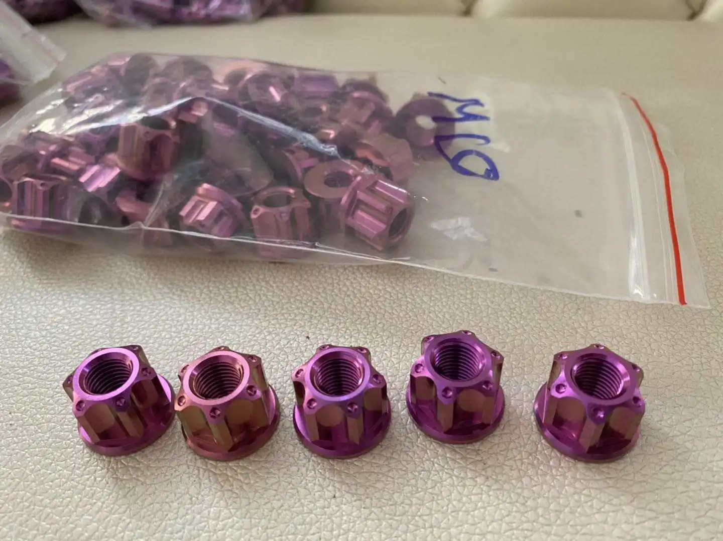 Gr5 titanium flange nut titanium rear wheel axle spindle nut for motorcycle