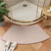 Diatomaceous earth bathroom mat - natural brown curved