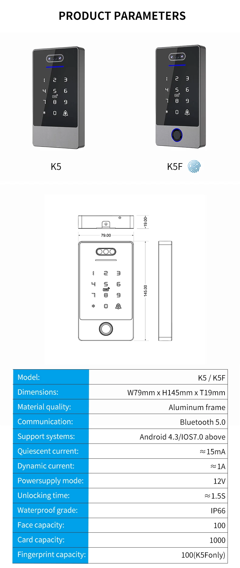 3D Face Recognition Access Control System Biometric Fingerprint ...