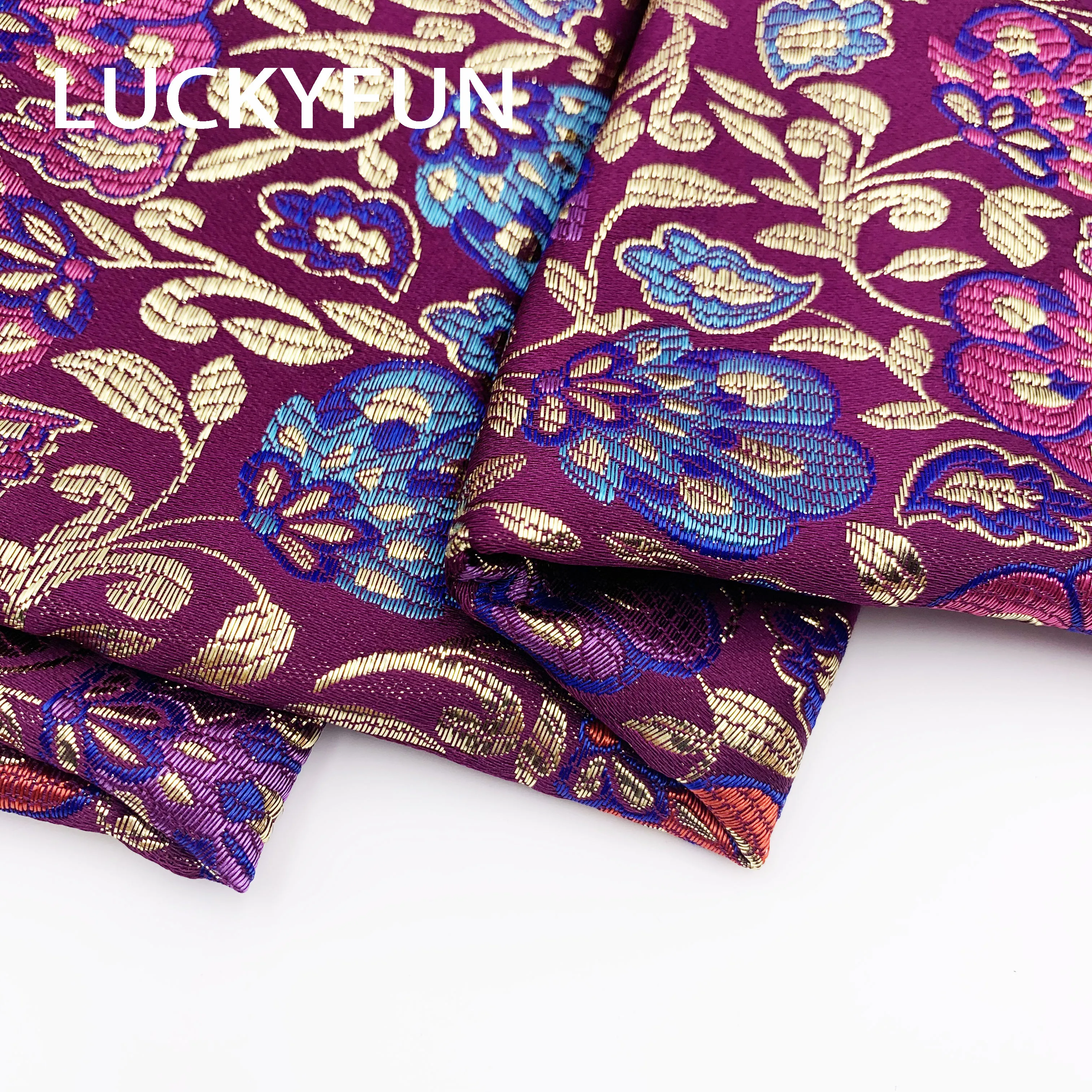 HOT SELL Women Dresses Graphic Designing Polyester Metallic Brocade Jacquard Fabric
