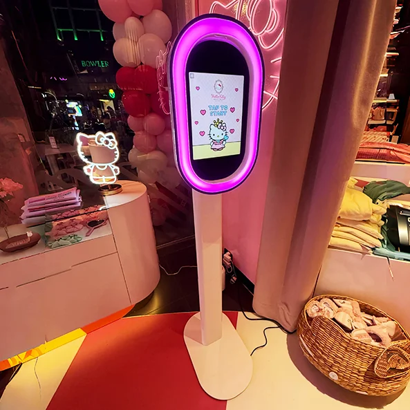 Salsa Oval Selfie Ipad Photo Booth Shell 12.9inch Dslr Photo Booth Ipad 10.9 Pro Photobooth Stand Kiosk  Machine With Printer