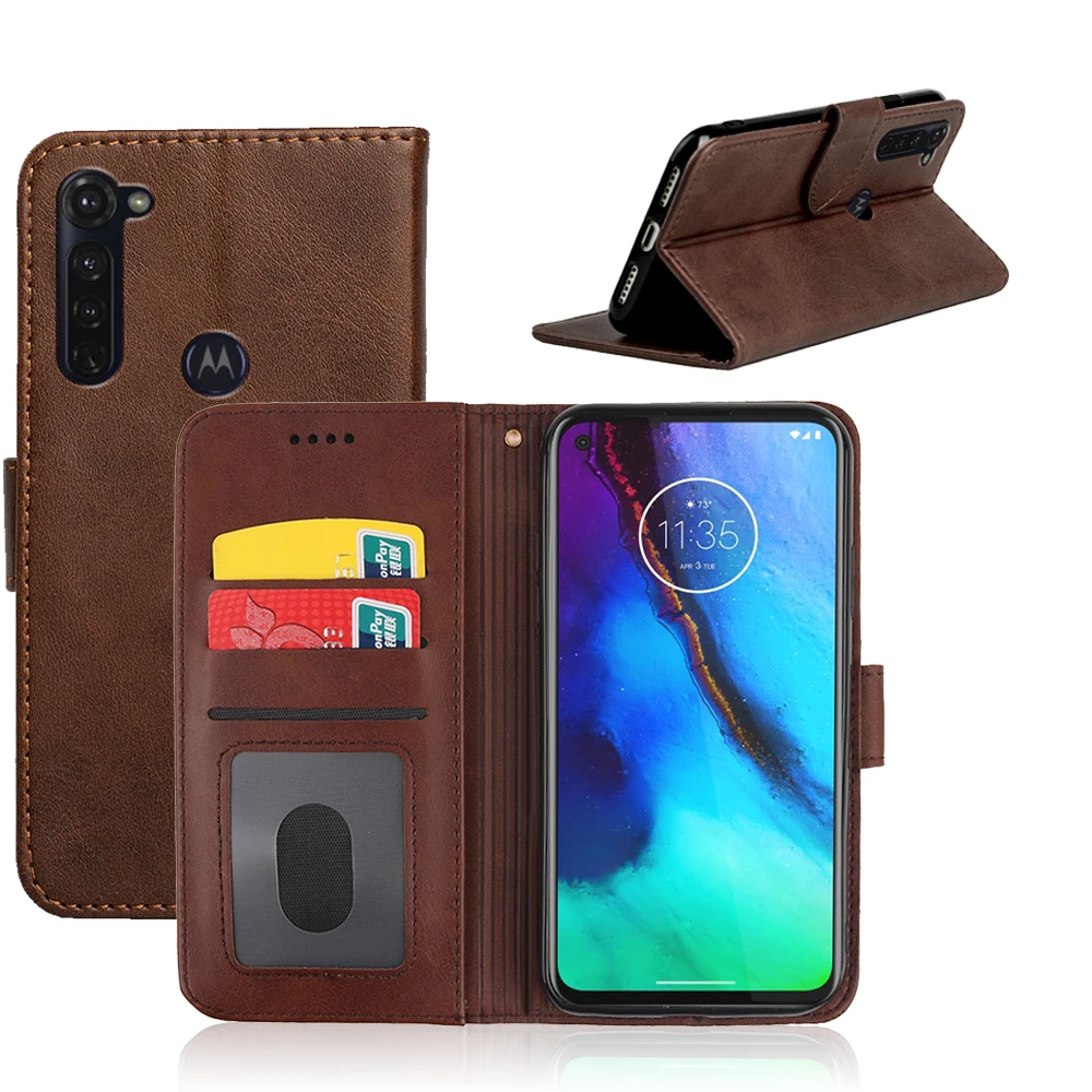 
 back cover phone Case with ID card slot Retro Luxury Flip Leather wallet Case For Motorola Moto G8 Power E7 Edge 20 Pro lite 5G  