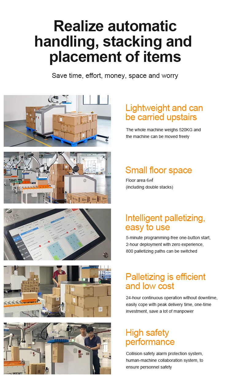 Gurki Automatic Cobot Robot 20kg Palletizer - Easy Use