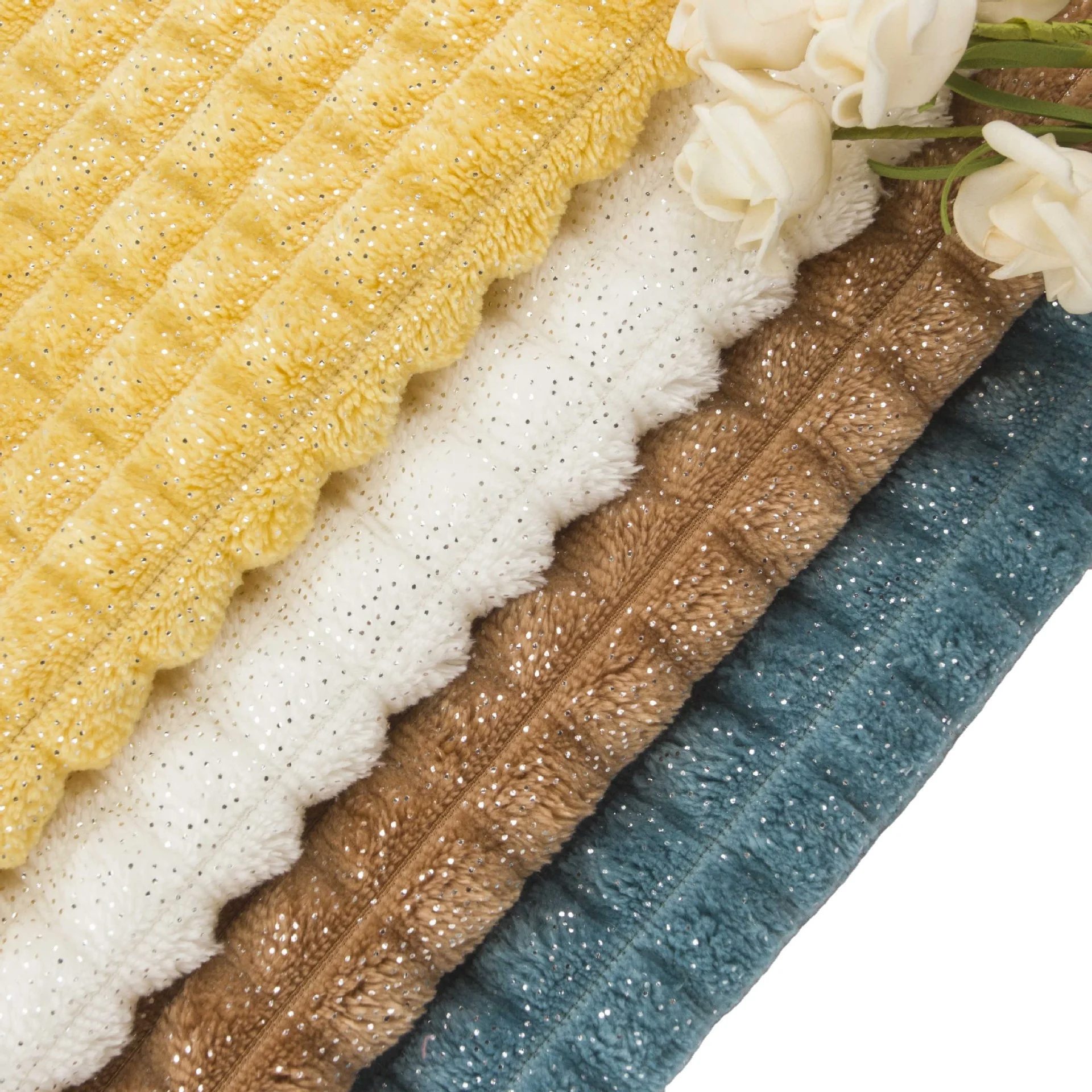 Супермягкое жаккардовое одеяло, ткань, твердый штамп, золотой, серебряный, пушистый фланелевый флис, ткань для обивки одеяла