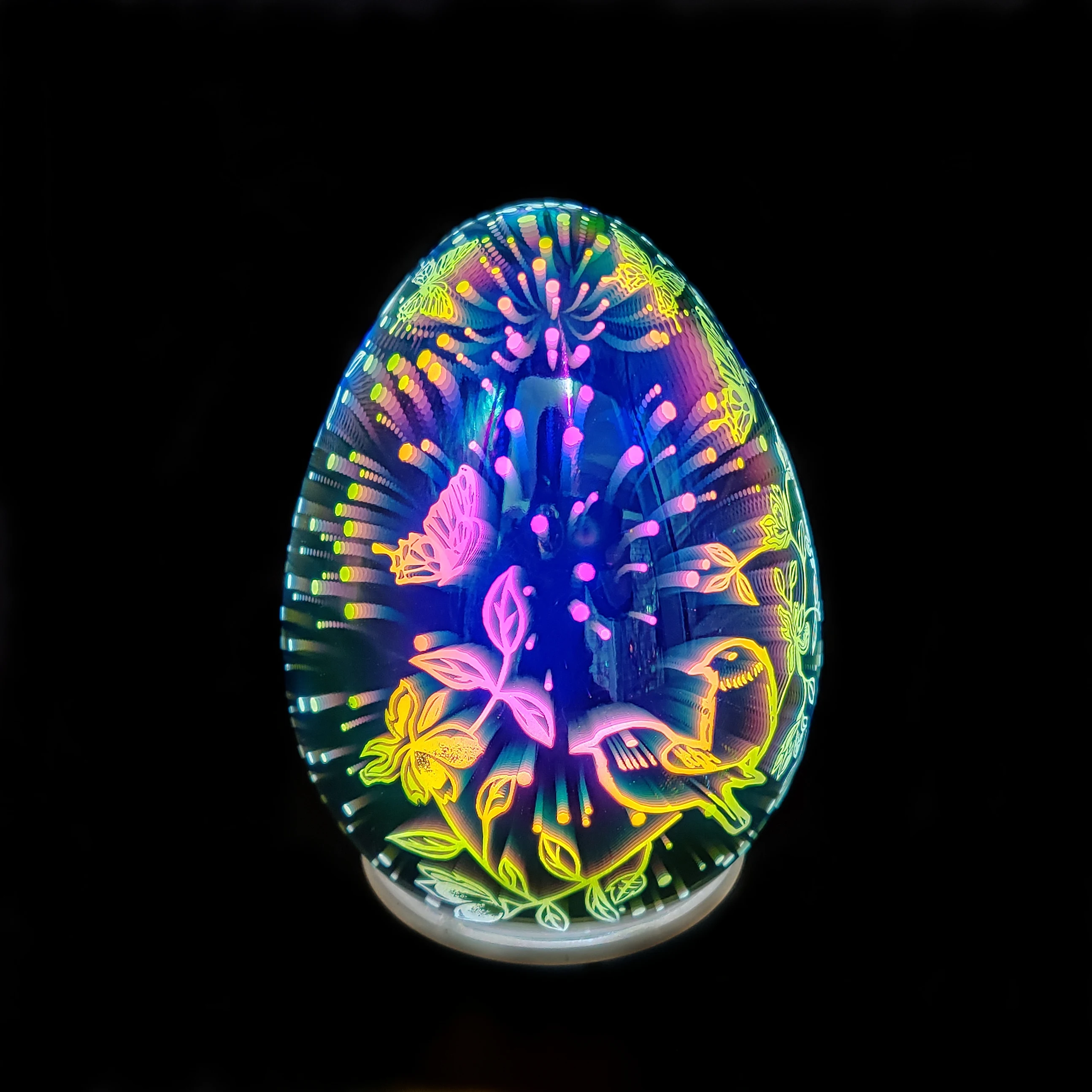 Easter party decoration LED iridescent glass eggs shape ornament