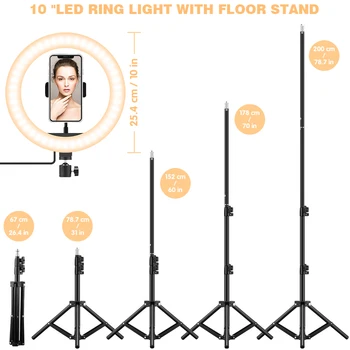 2022 Dimmable 10 Inch 16 Color Photography Lighting Led RGB Ring Light,ring Light with Tripod Stand detail image