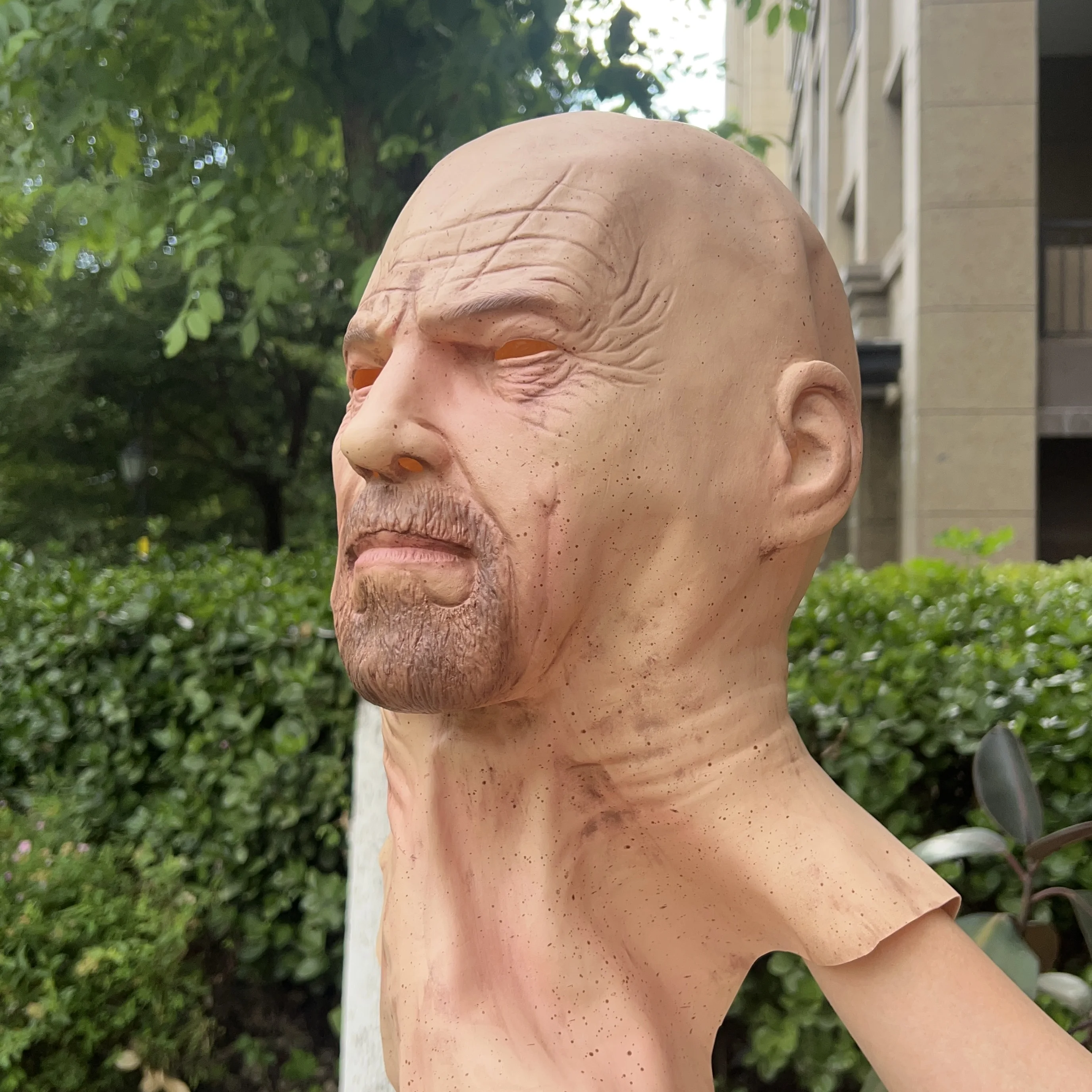 Masquerade Party Full Face Realistic Latax Mask Scary Human Old Man Terror Halloween Mask Mascaras De Fiesta