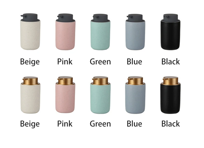 Ins ceramic body wash bottle soap dispenser Nordic pink push type liquid soap bottle hand sanitizer bottles supplier