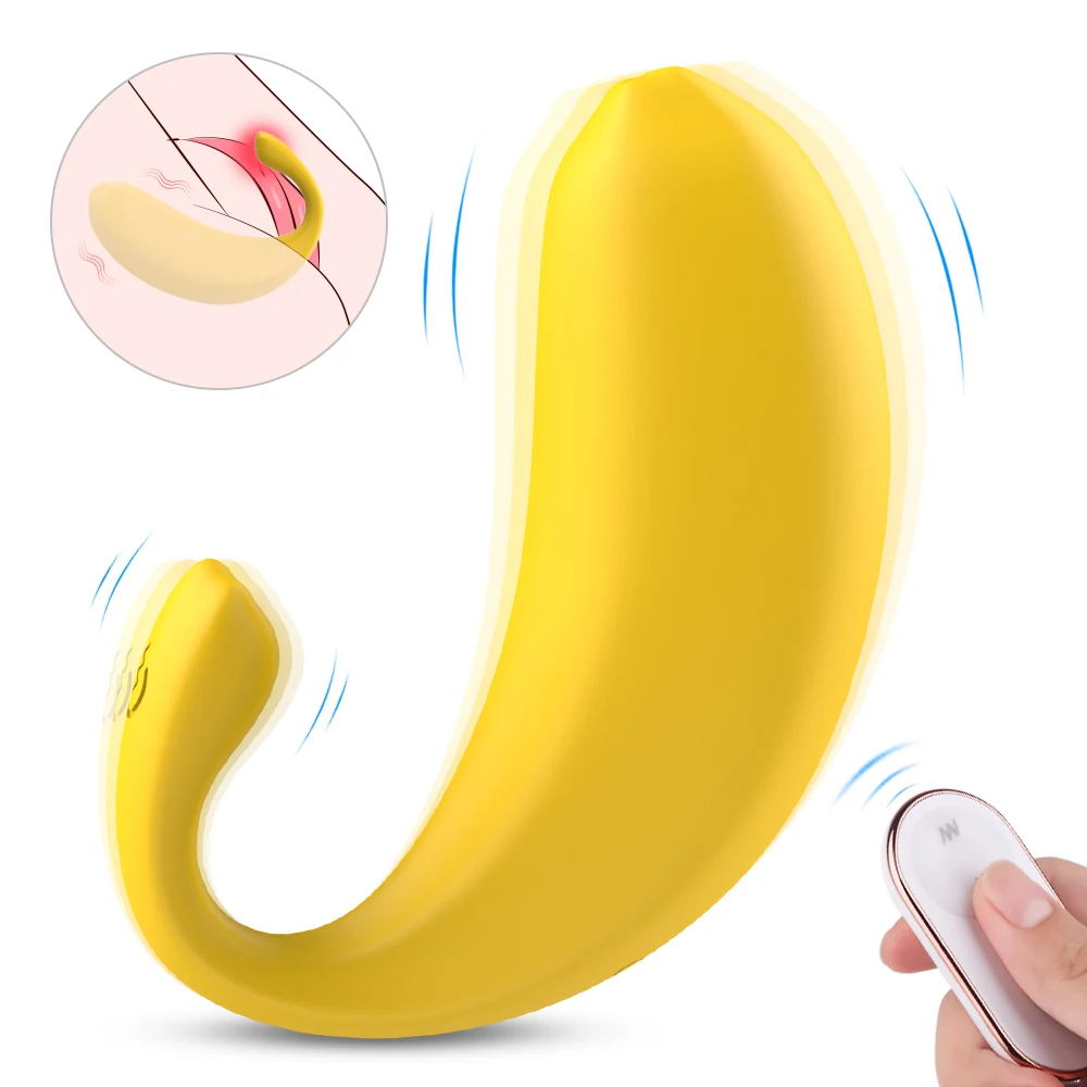 Hot On Silicone Sextoy Banana Shaped Clitoral Vibrator Eggs Vibrating Sex Banana