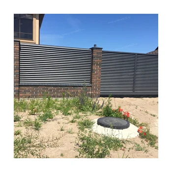 Verified Factory Design Aluminum Fence Panels Outdoor  Aluminum Vertical Slat Blade Garden Fence