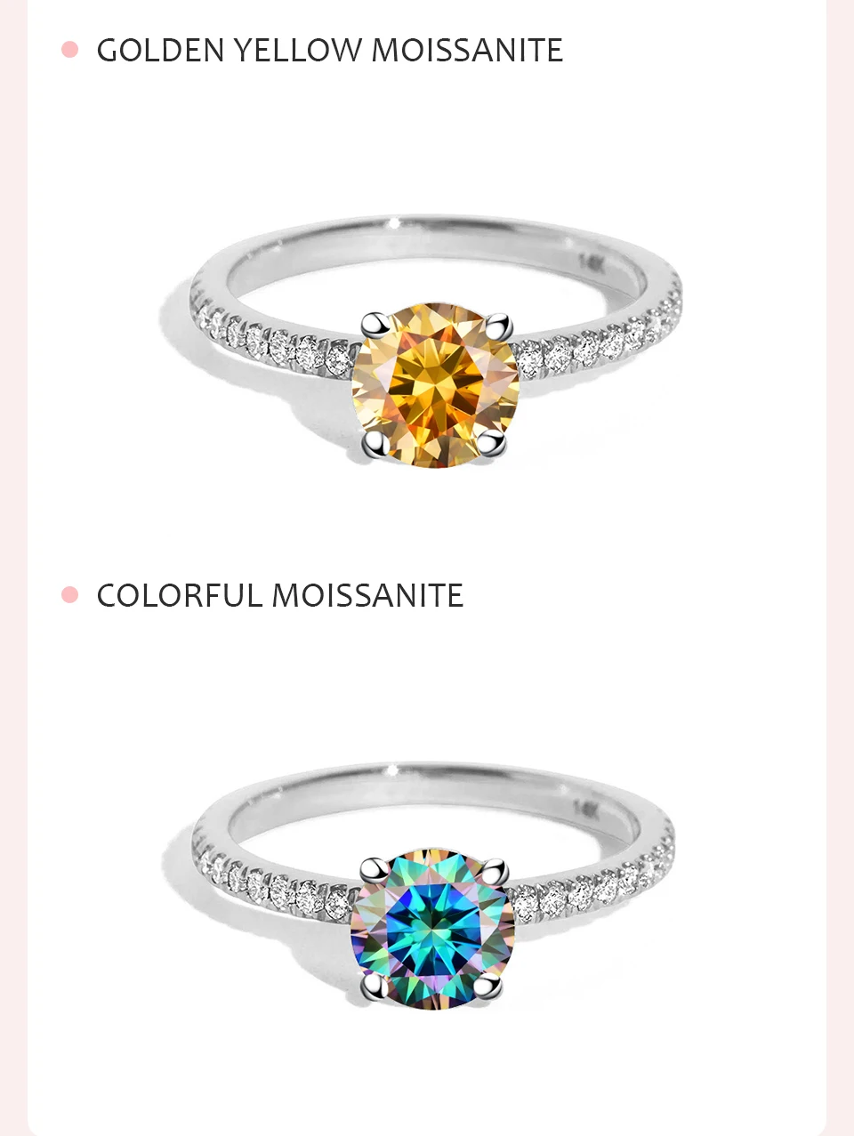 GRA VVS Large 5CT colorful grey blue sapphire red pink black green yellow moissanite 925 Silver wedding rings for women jewelry