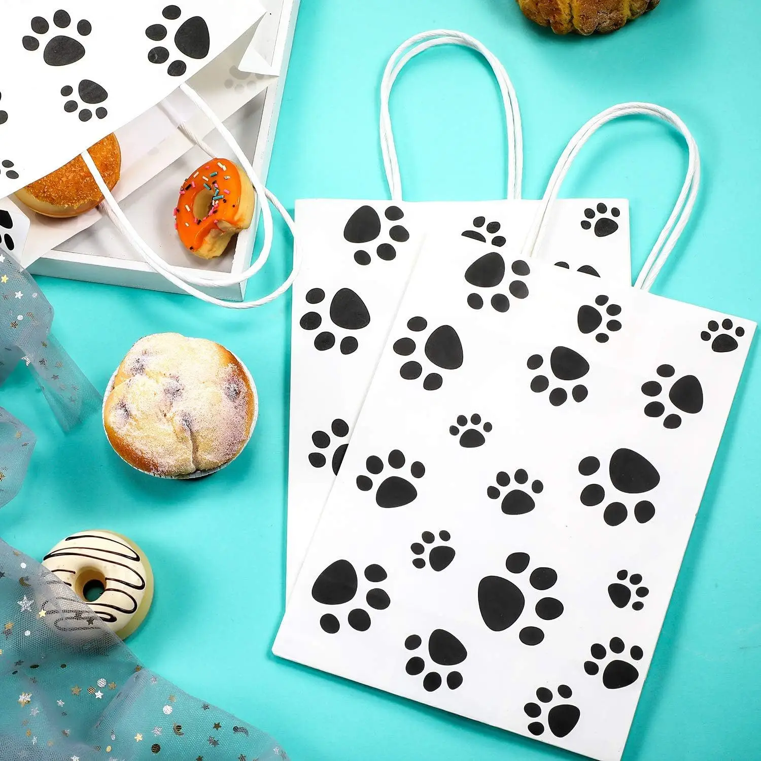 Custom Perfect Quality Puppy Dog Paw Print Treat Bags,Paper Paw Print