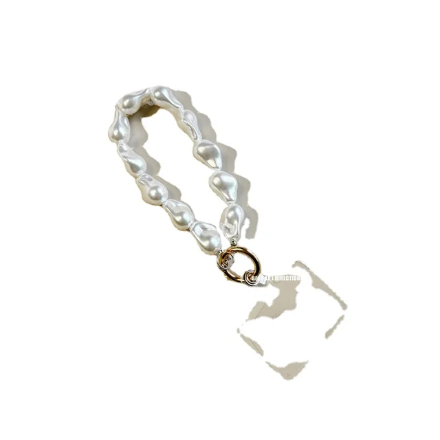 Luxury Rhinestone Beads Key Chain Wrist Lanyard with Clip Cell phone Bracelet Bag Pendant Decoration Hanging String Camera Chain
