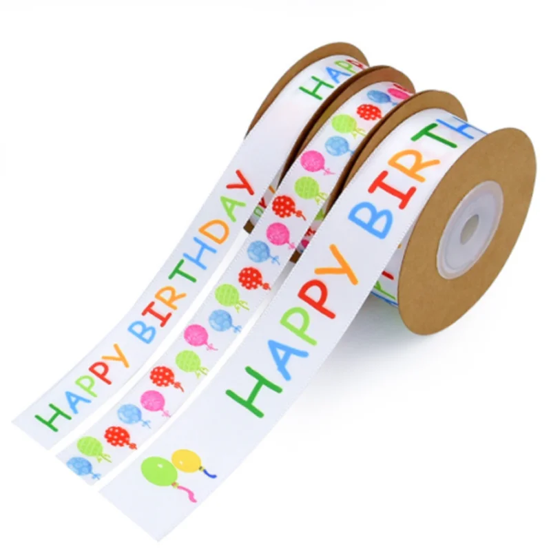 Wholesale Recyclable 25mm Single/double Faced Satin Ribbon Gift Printed ...