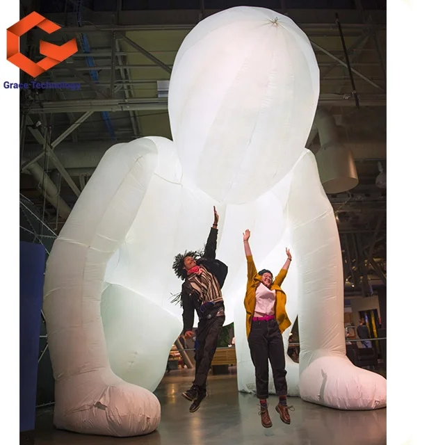 Custom Giant Inflatable Human Model Festivals LED Lamp Balloon Character Party Event Digital Printing Oxford Sea Available