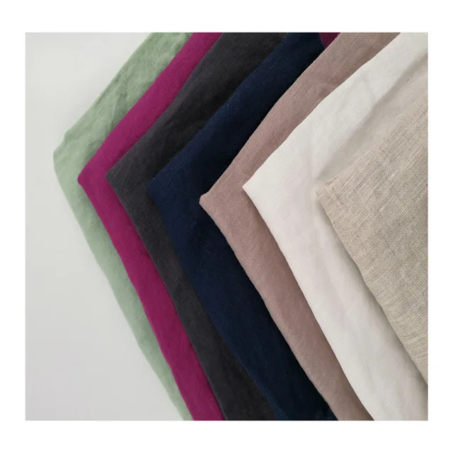 Plain Dyed 280cm extra Wide Width Washed French Linen Fabric for Bedding