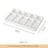 White 8-inch Rect 5-Well Palette