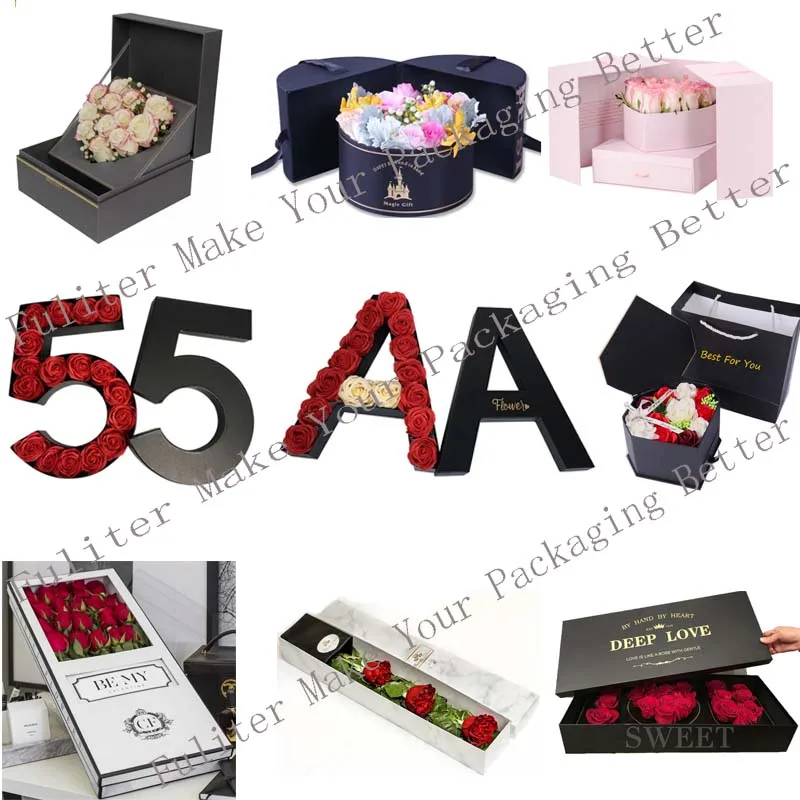 Custom Velvet Hat Box Flowers Suede Round Hat Flower Box Wholesale