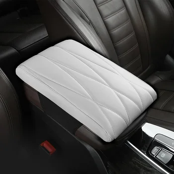 Memory Foam Seat Extender Antifouling Nappa Leather Center Console Elbow Cushion Universal Car Armrest Box Cover