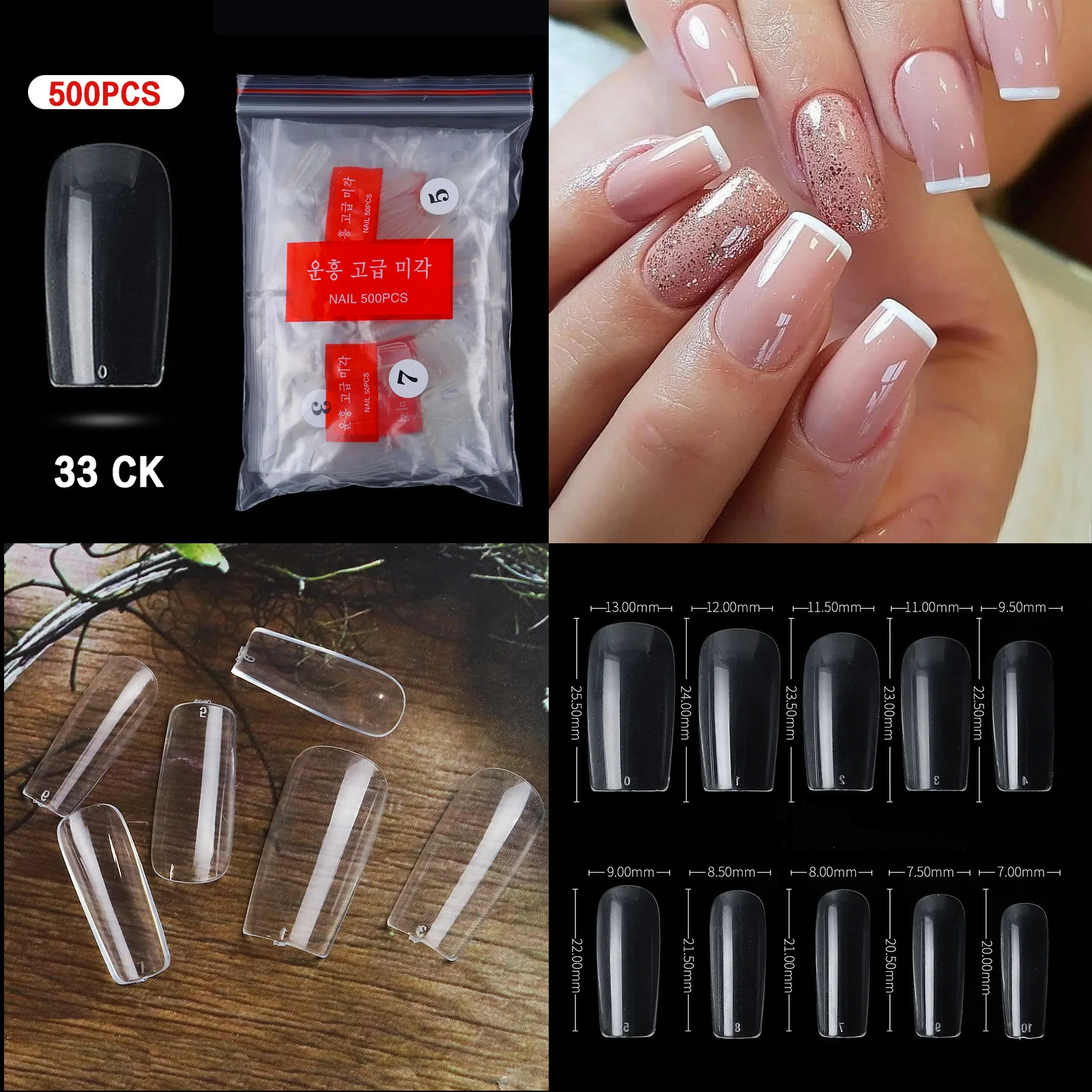 Yodoor Nails Supplies Salon Stiletto White Artificial Fake Nails Full