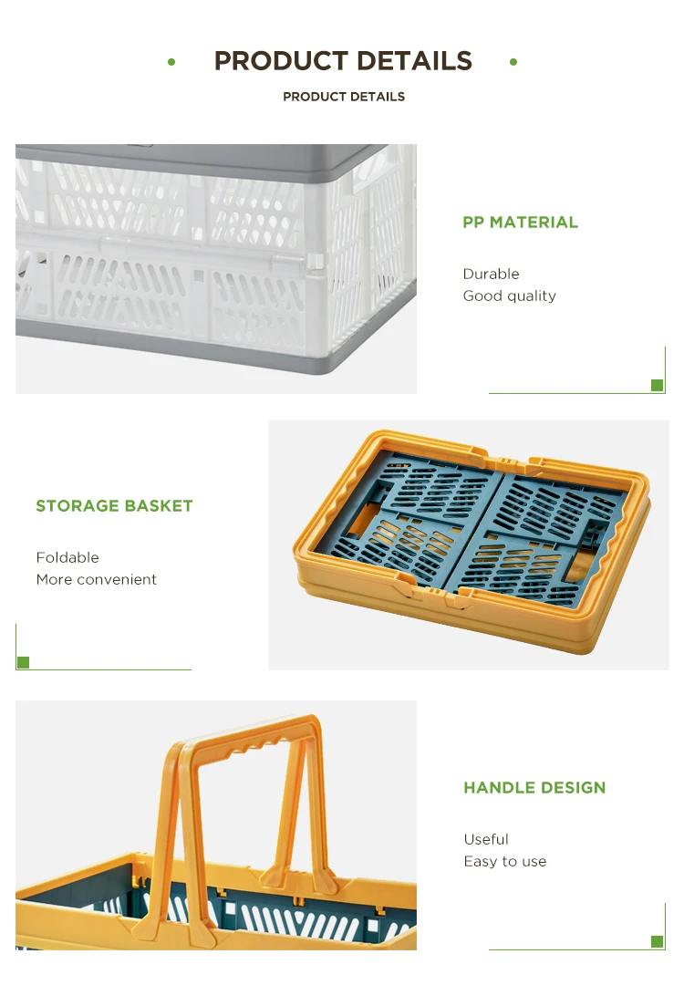 Oem Camp Foldable Picnic Basket Collapsible Camping Storage Basket