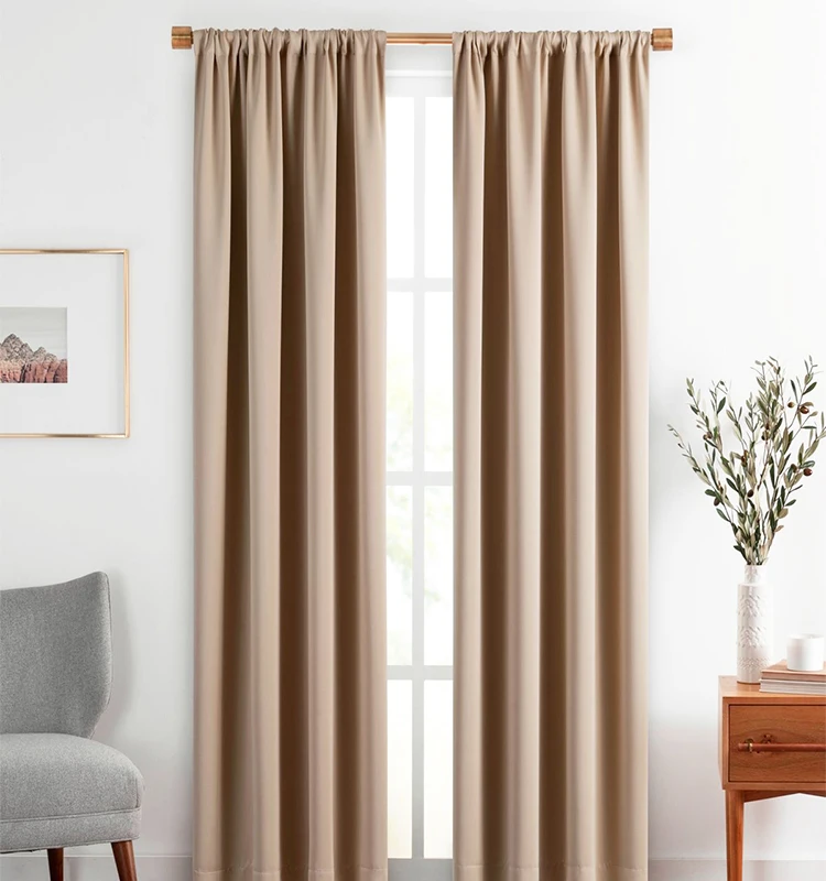 Customzied Color Fabric Light Weight Silk Linen Textile Cloth Bedroom Window Curtain Fabric