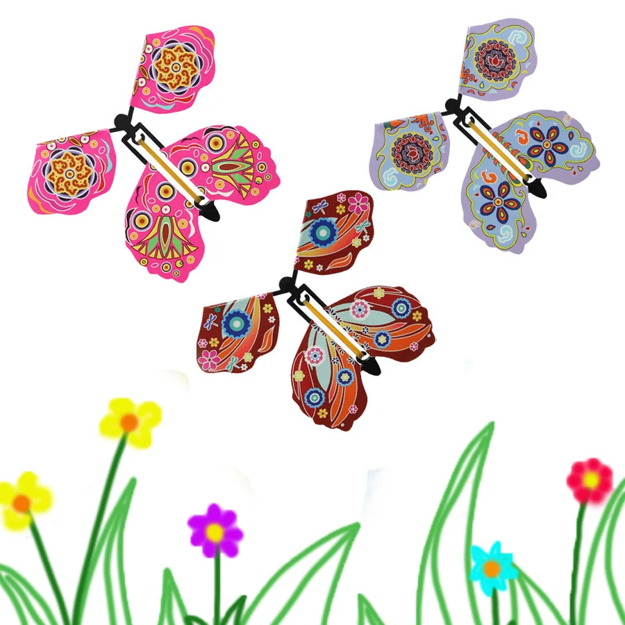 Волшебная резиновая повязка с надписью «Flying in the Book», отличный Сюрприз на день рождения, свадебная открытка, подарок, карточка-бабочка, волшебная игрушка