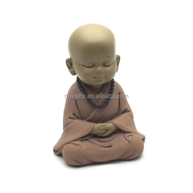 Best Selling Unique Resin Zen Monk Buddha Statue Home Decor Sitting Meditation Mini Buddha