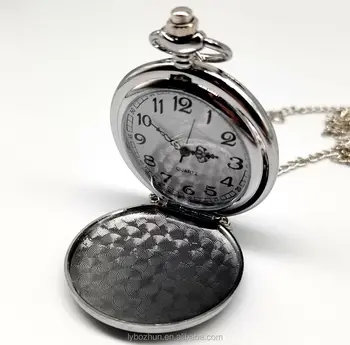 Smooth And Bright Retro Two-faced Silver Necklace Roman Pocket watch